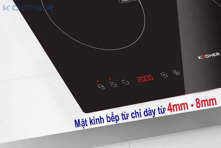 chiều dày mặt kính bếp từ