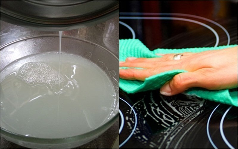 Cách lau bếp từ bằng nước cơm