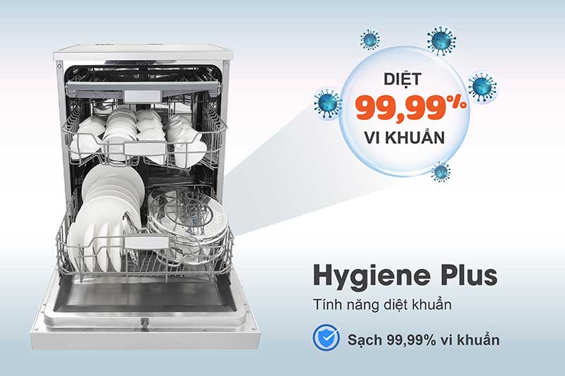 Công nghệ Hygiene Plus giúp diệt sạch 99,9% vi khuẩn
