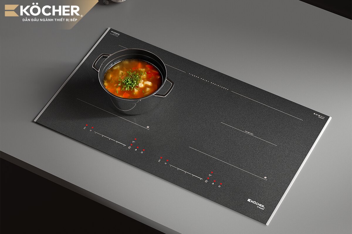 Bếp từ Köcher với bảng điều khiển tối giản, dễ thao tác