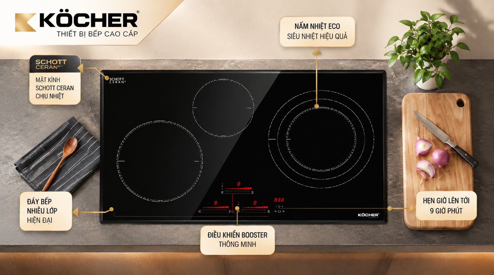 Bếp từ ba Kocher - Sản phẩm Hot dành cho các đại lý bếp từ
