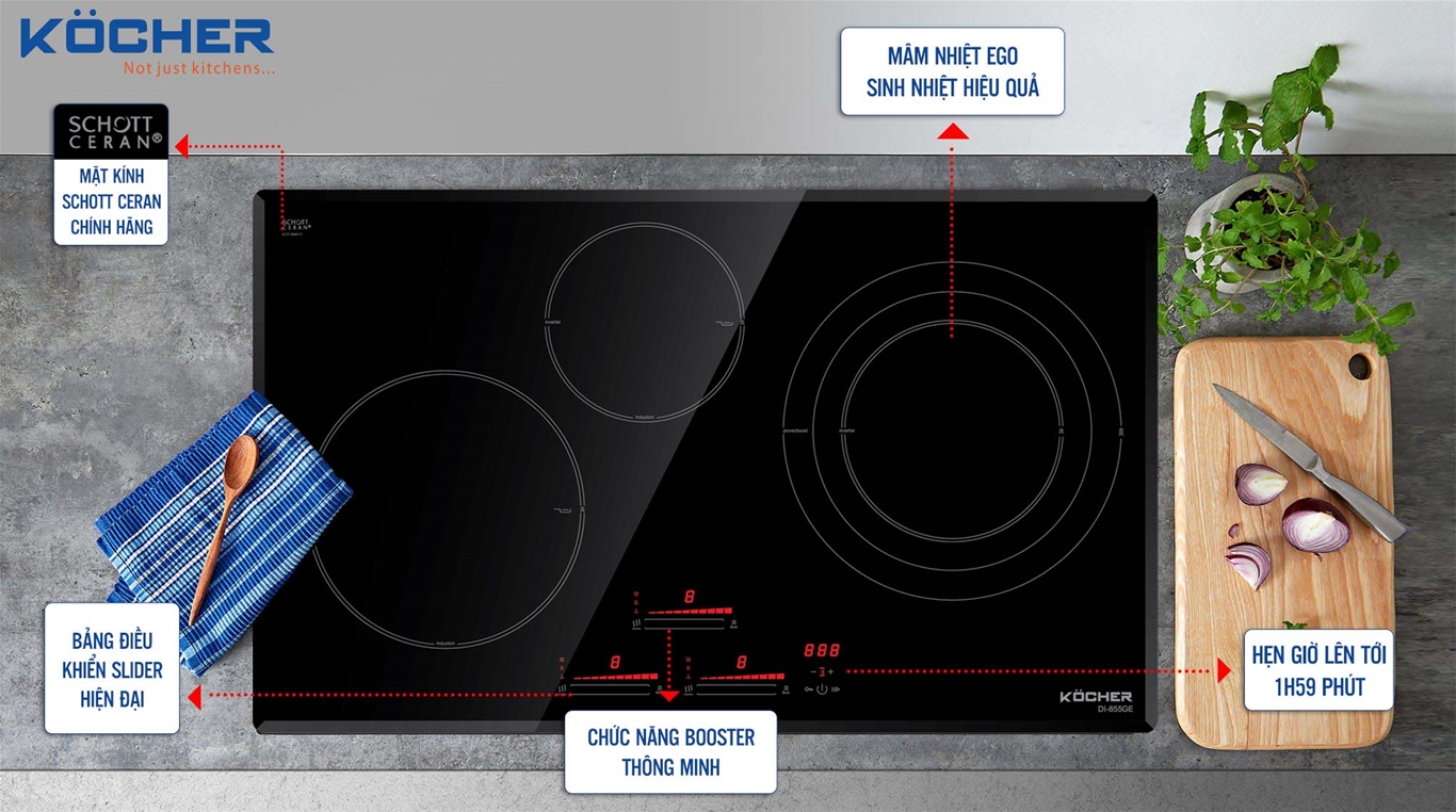 1-bep-tu-kocher Bếp từ - Giải pháp hiệu quả ngày nắng nóng cho người nội trợ