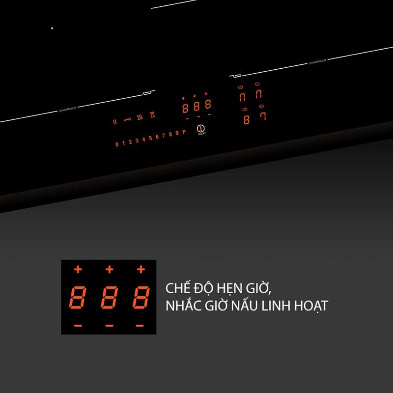 Chế độ hẹn giờ, nhắc giờ nấu linh hoạt