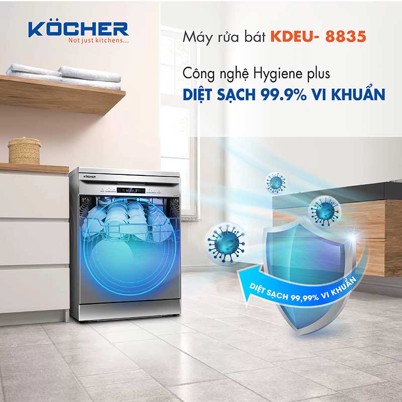 Máy rửa bát có chức năng sấy khô diệt khuẩn