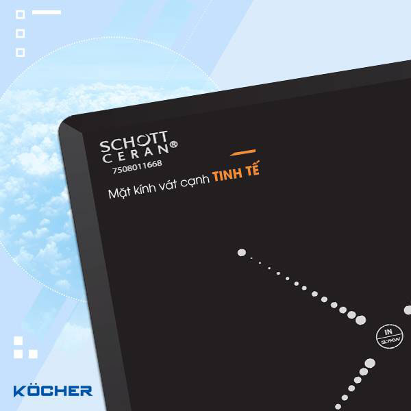 Mặt kính Schott Ceran vát cạnh tinh tế Mặt kính Schott Ceran vát cạnh tinh tế