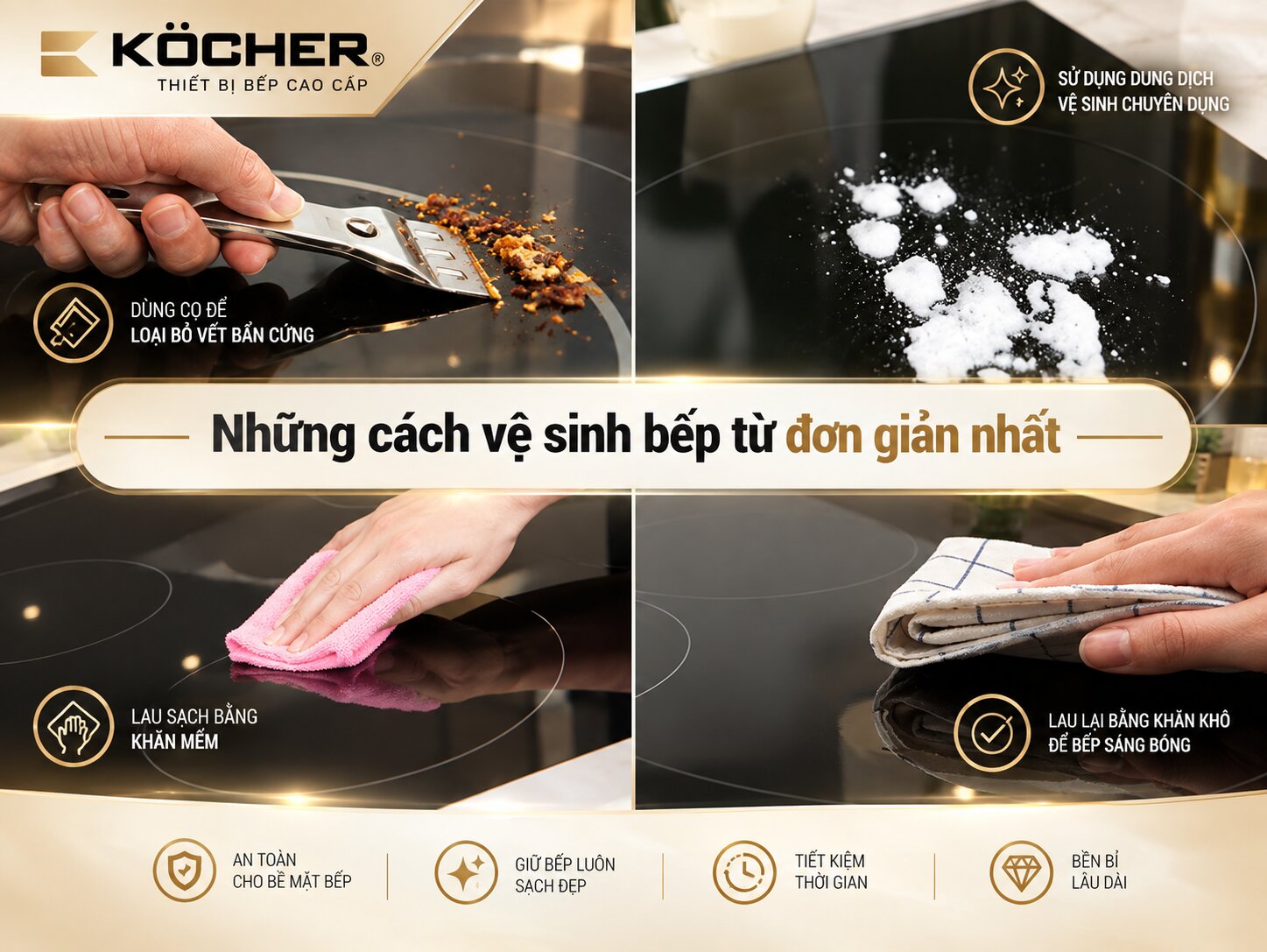 Cách vệ sinh bếp từ Kocher