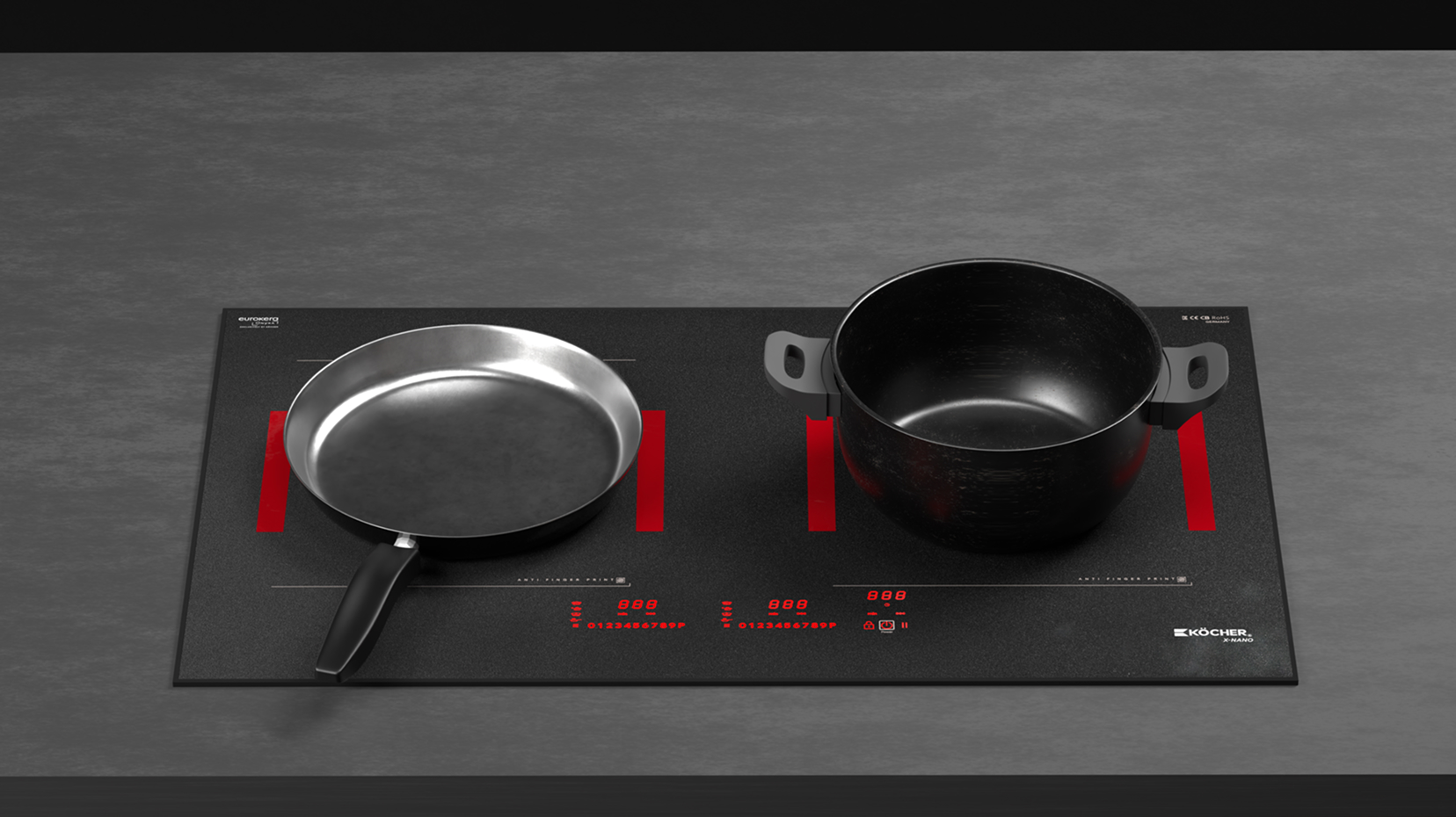 Mặt kính nhám chống xước cao cấp được thiết kế theo hướng tối ưu độ bám cơ học, tạo ma sát ổn định giữa đáy nồi và bề mặt bếp.