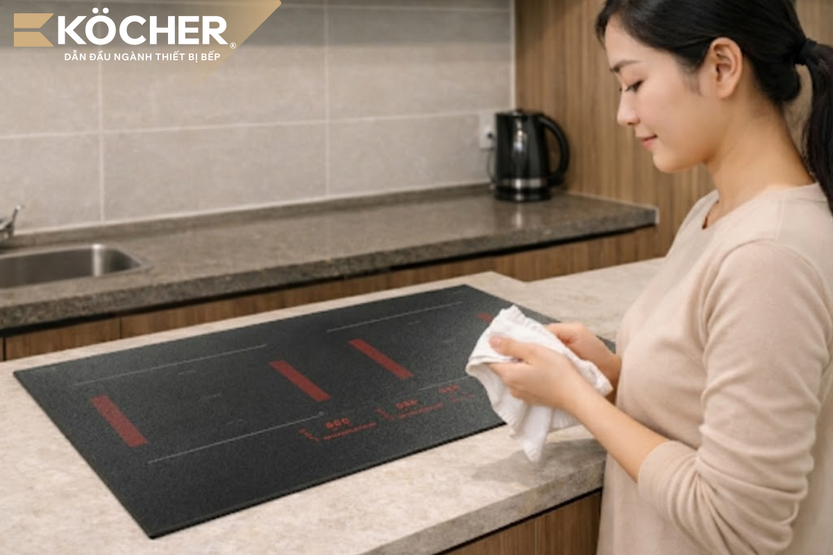 Lau sạch tay trước khi dùng để hạn chế lỗi bếp từ không nhận cảm ứng.