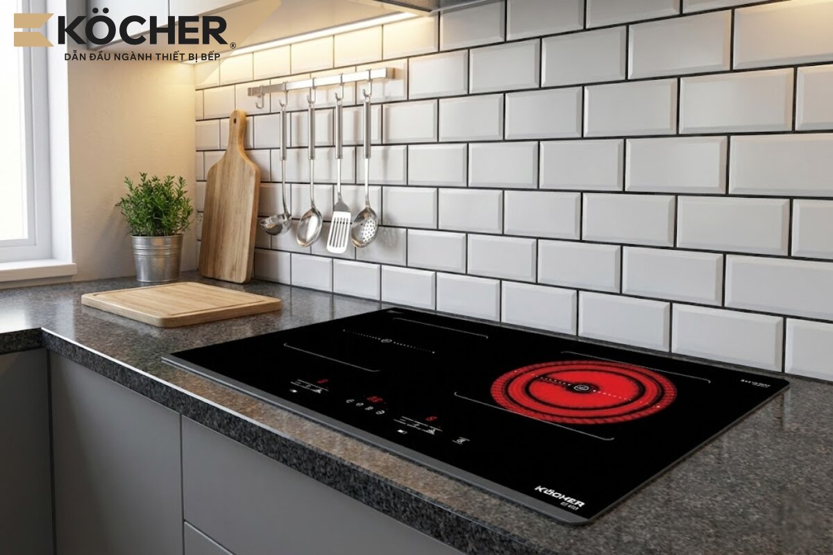 Sự kết hợp đa năng giữa vùng nấu từ và vùng hồng ngoại trên bếp EI-633 cho phép người dùng thoải mái sử dụng mọi loại chất liệu nồi chảo khác nhau.