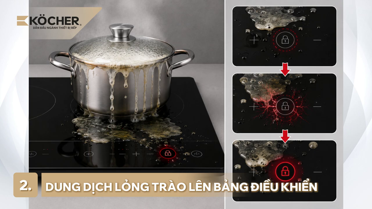 Bảng điều khiển bị bẩn hoặc dính nước