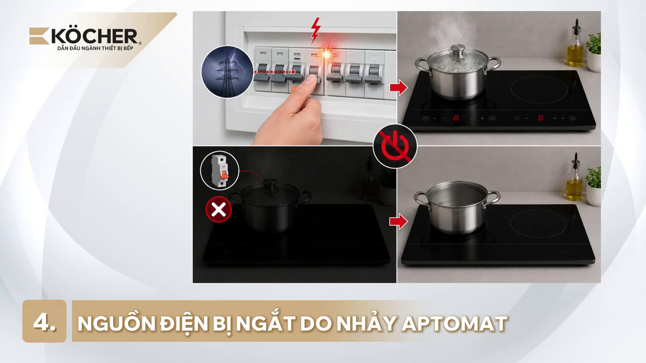 Bếp từ bị ngắt điện đột ngột