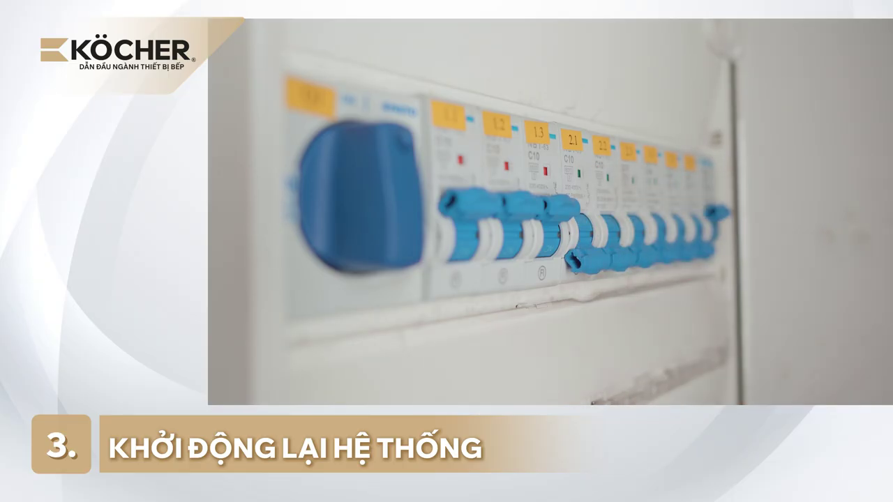Ngắt nguồn điện bếp từ trong 30 - 60 giây để bếp về trạng thái bình thường