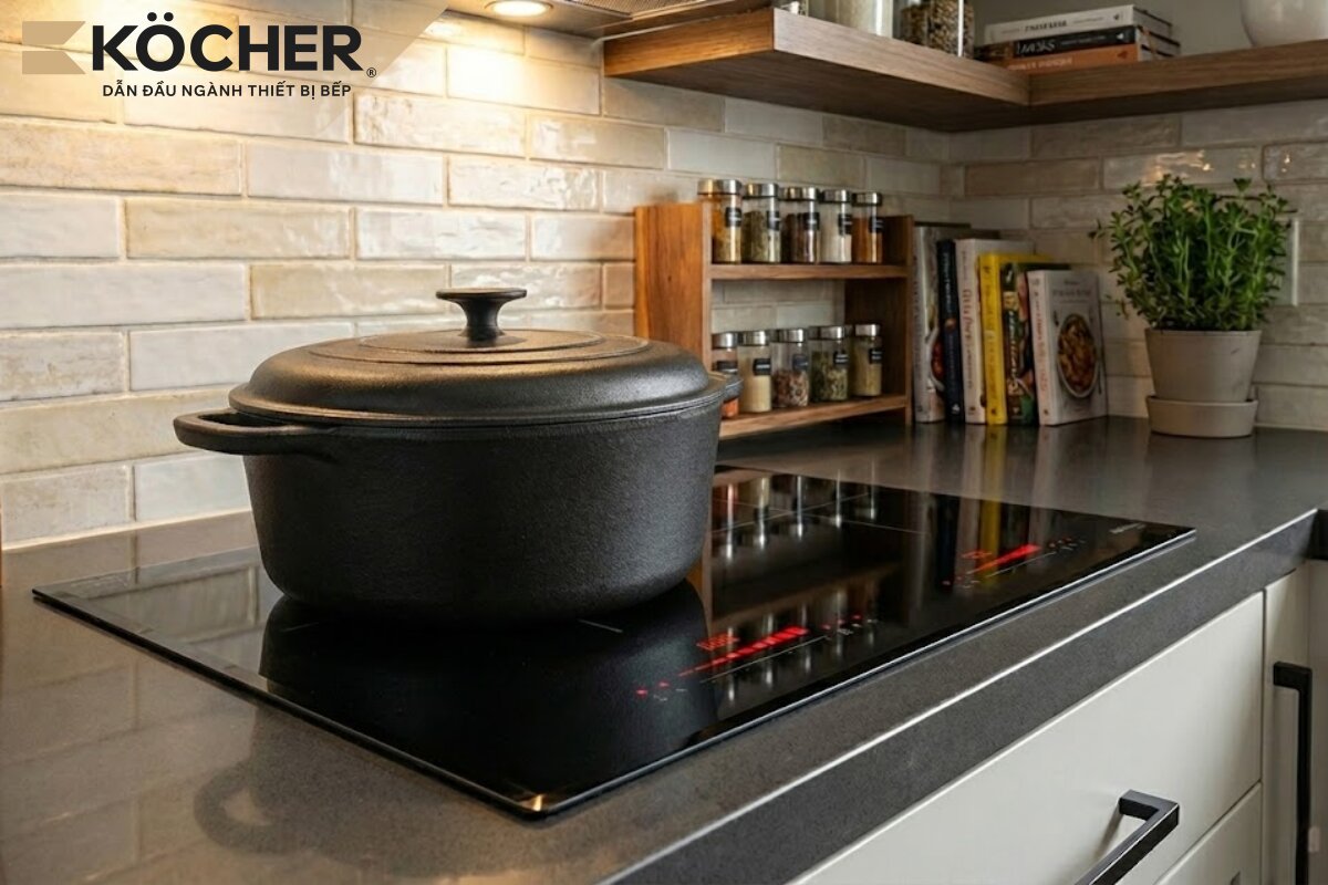 Nồi to và nặng quá trọng tải cho phép có thể làm gây nứt, vỡ mặt kính.