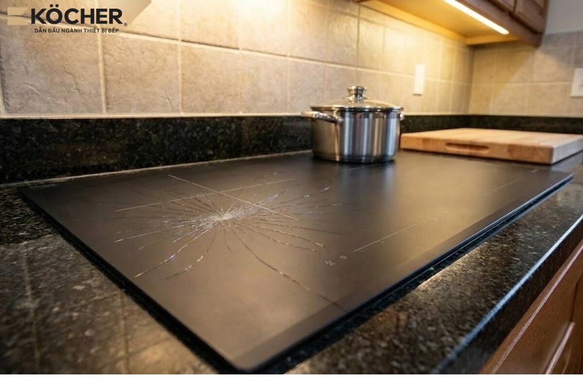 Bạn cần dừng sử dụng bếp nếu xuất hiện các vết nứt nghiêm trọng.