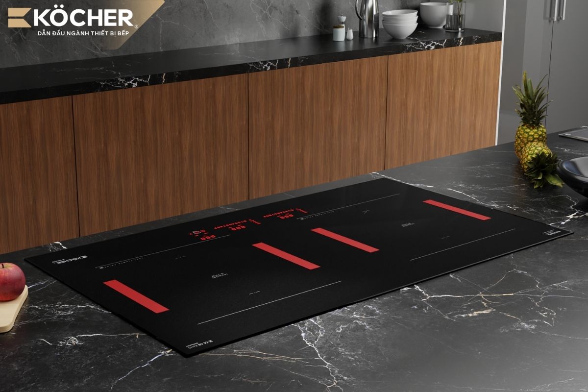 Bếp từ X-NANO 9 sử dụng mặt kính chống xước X-Nano của EuroKera Pháp phát triển độc quyền cho bếp từ Köcher