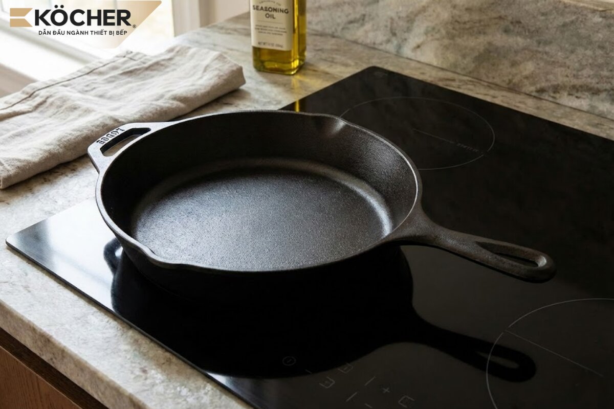 Chảo sắt với khả năng dẫn nhiệt cực nhanh là lựa chọn hoàn hảo cho các món xào nhiệt lớn.