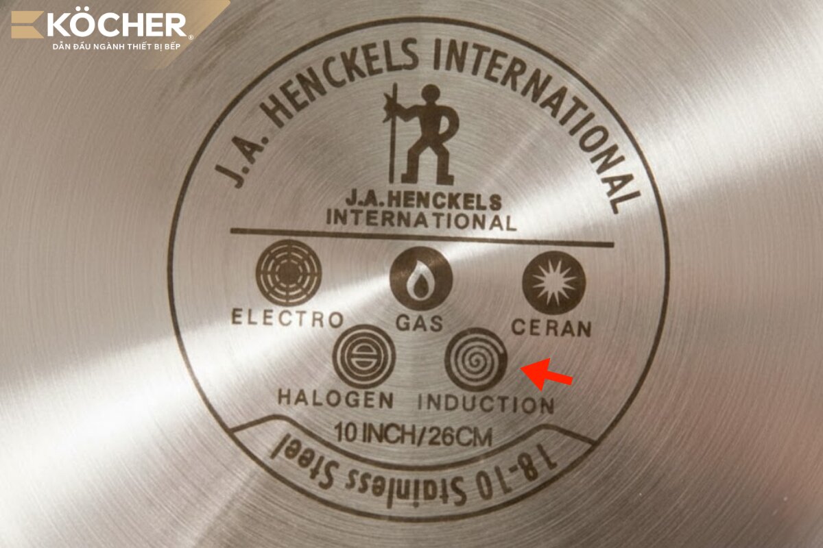 Ký hiệu hình xoắn ốc cũng là biểu trưng cho việc chảo có thể tương thích tốt với bếp từ.