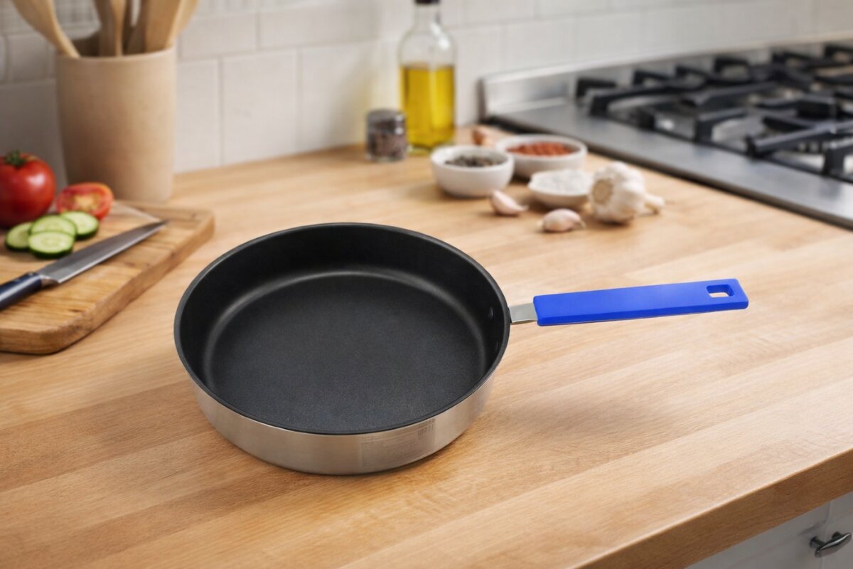 Chảo Elmich EL3243 với cấu trúc đáy liền 5 lớp bền bỉ và an toàn cho sức khỏe. (Nguồn ảnh: Internet)