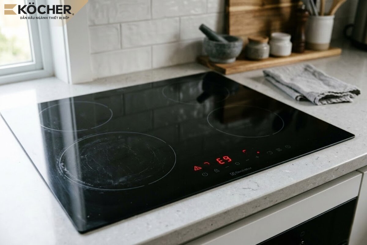Bếp từ báo lỗi E9 là do hệ thống cảm ứng hoặc bảng điều khiển gặp sự cố.