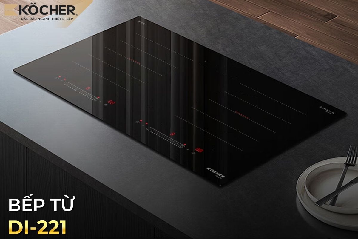 Bếp từ DI-221 với thiết kế mặt kính Ceramic vát cạnh cao cấp