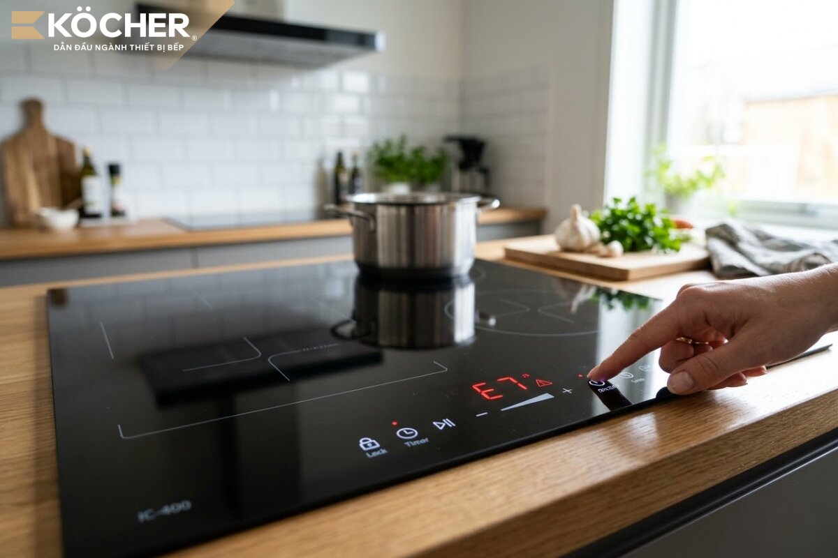 Bếp bị lỗi E7 ngay khi vừa bật cũng có thể do mạch điều khiển bị lỗi.