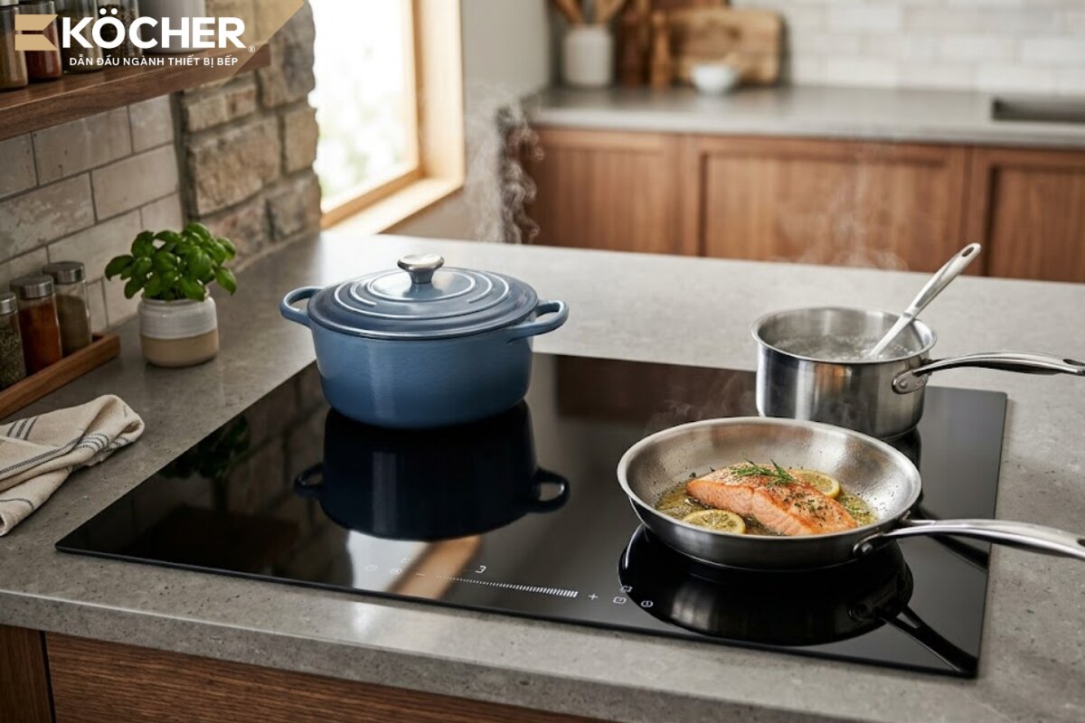 Multi-zone induction cookers require a wide installation area.