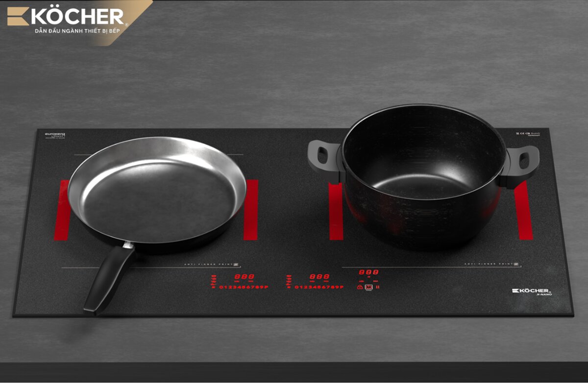 Bếp từ X-Nano 9 sở hữu mặt kính X-Nano độc quyền của Köcher.