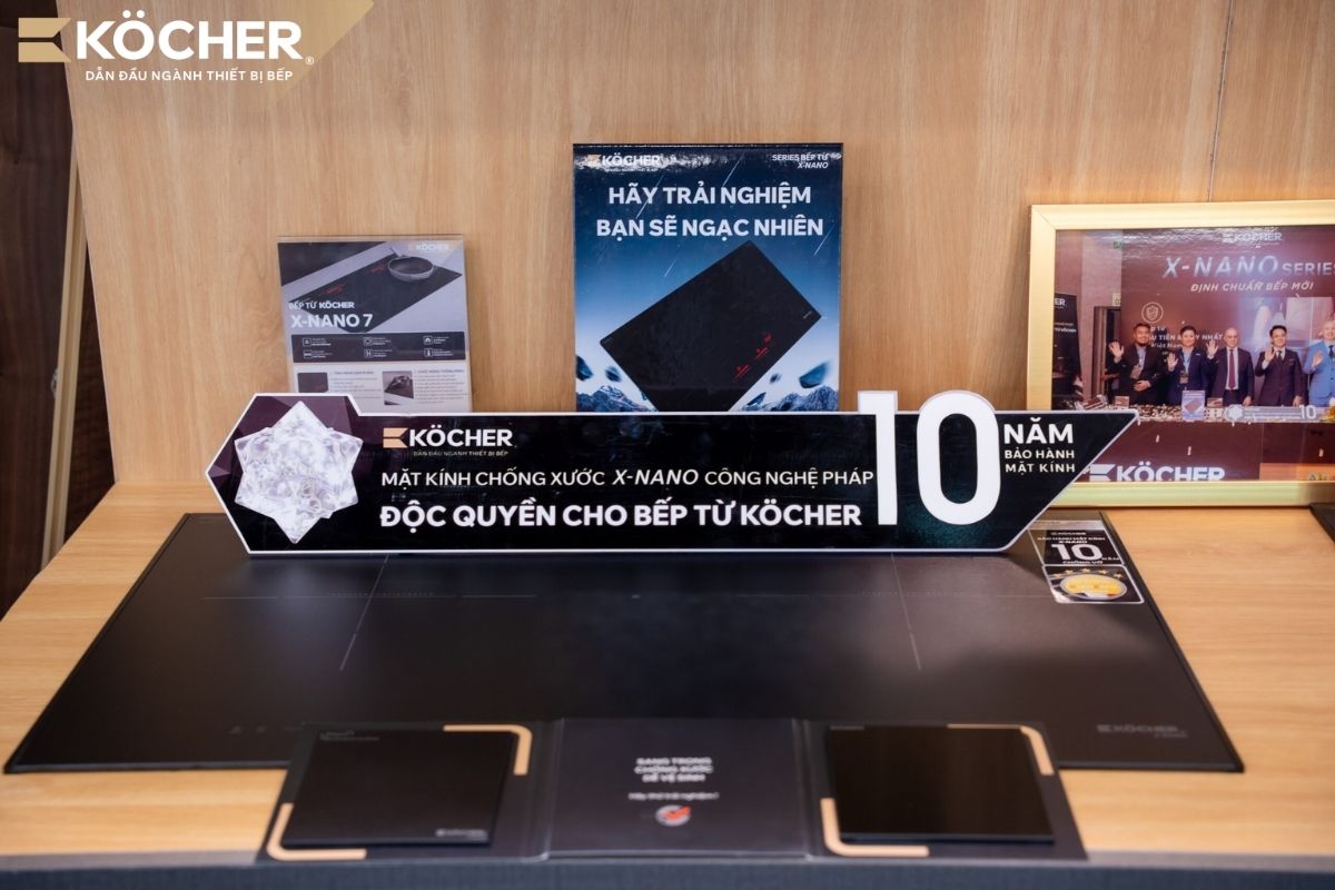 Sản phẩm bếp từ của Köcher ứng dụng công nghệ mặt kính độc quyền, có độ bền cao