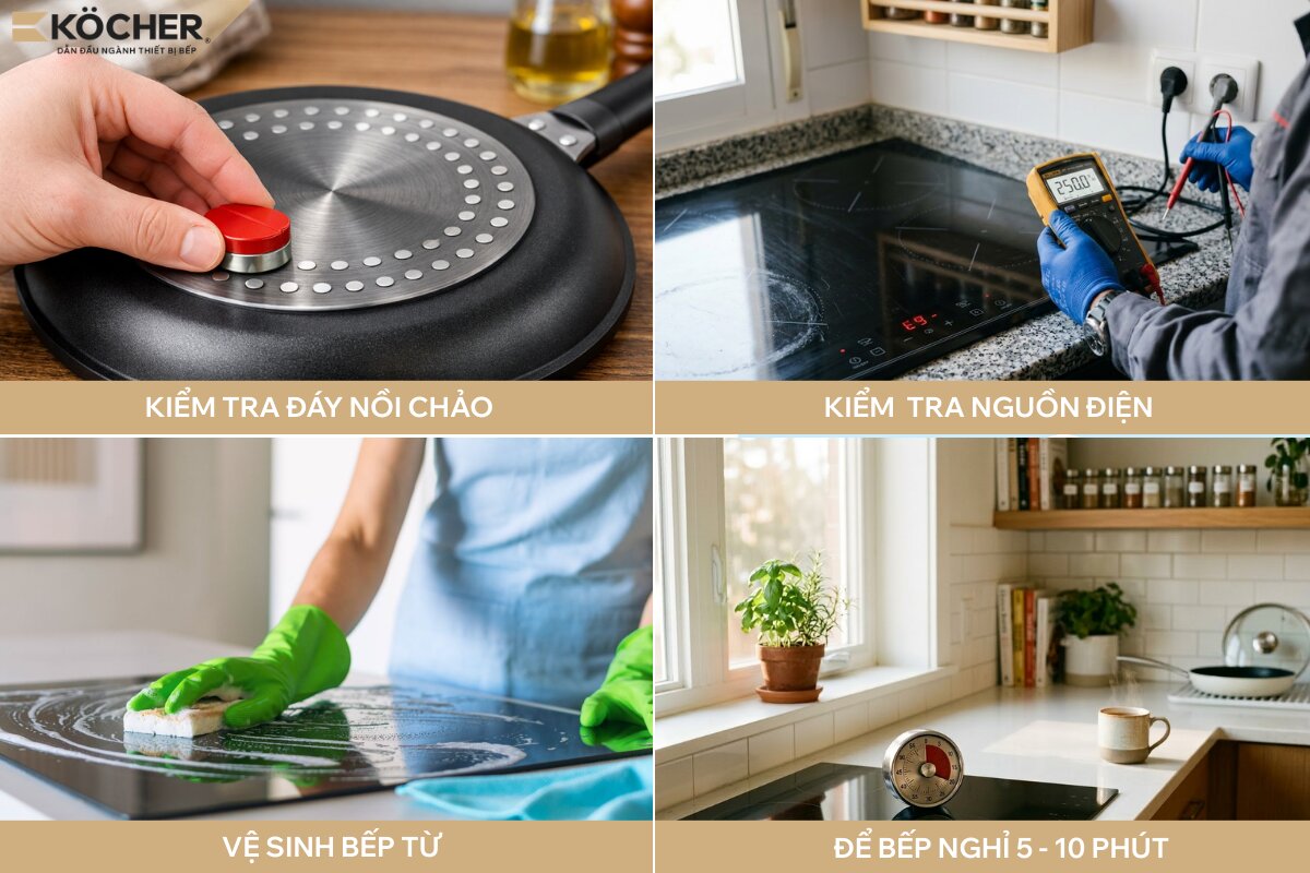 Các bước khắc phục lỗi bếp từ kêu tạch tạch tại nhà.