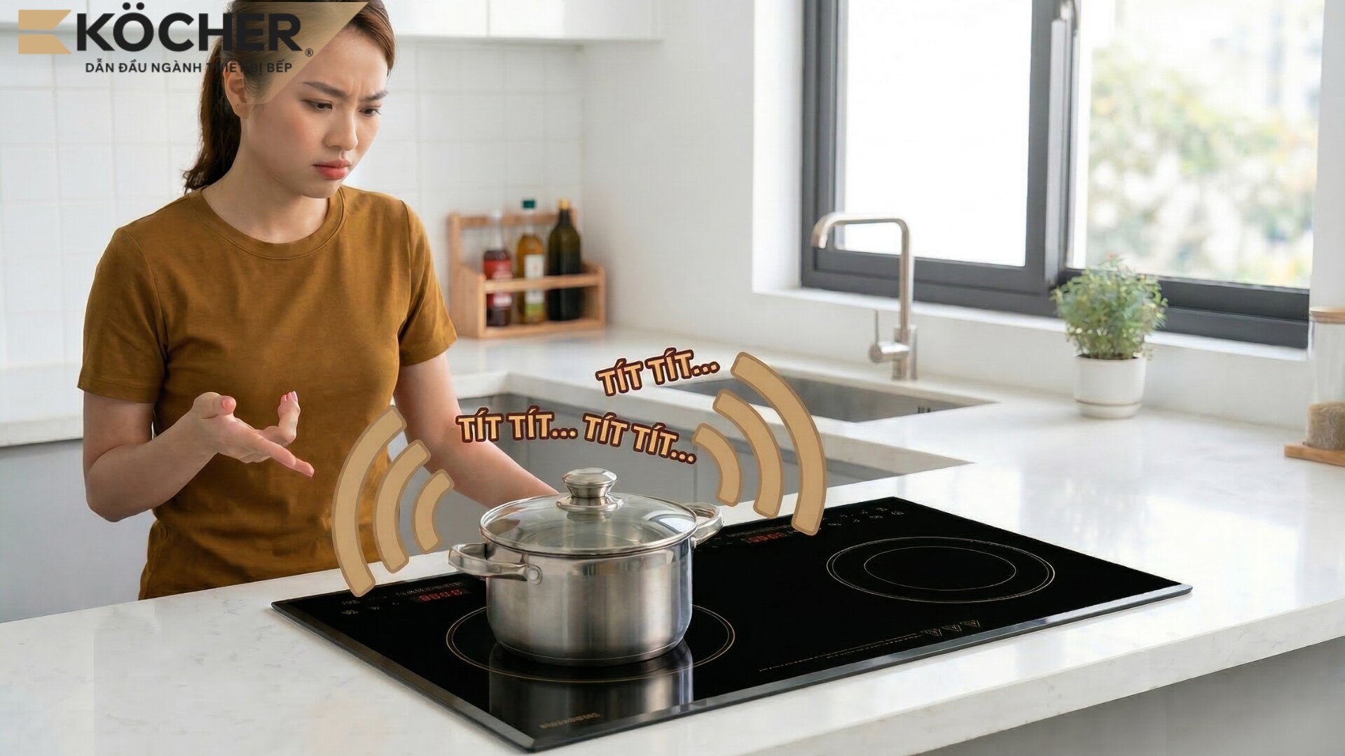 Bếp từ kêu tít tít