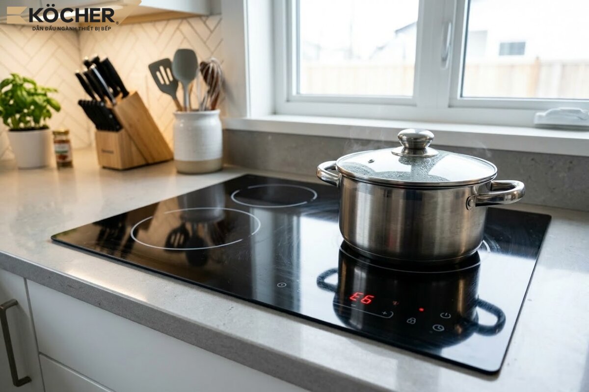 Lỗi E6 xảy ra có thể do cảm biến nhiệt bị lỗi, khiến bếp từ kêu tít tít liên tục.