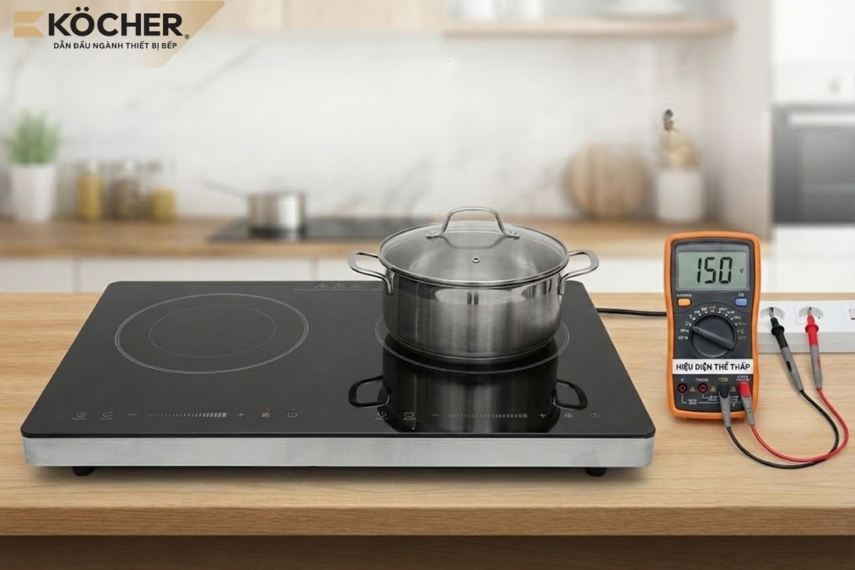 Nguồn điện cung cấp quá thấp khiến bếp vào điện nhưng không bật được