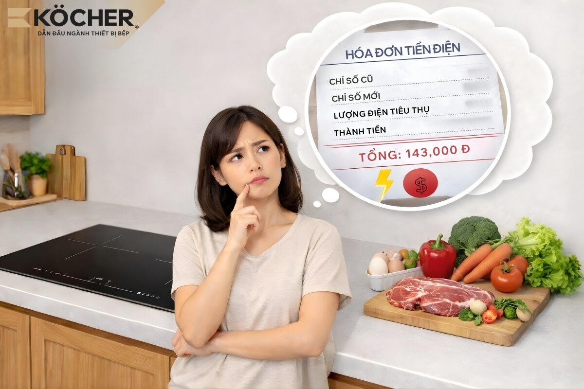 Bếp từ giúp tiết kiệm điện năng tiêu thụ đáng kể so với bếp điện khi sử dụng lâu dài.