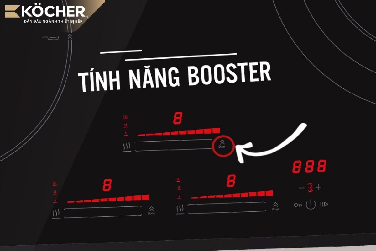 Nấu chế độ Booster trong thời gian dài có thể khiến bếp quá nhiệt và gây lỗi E5