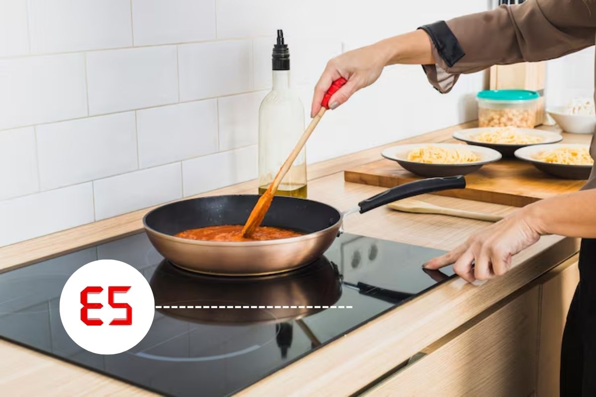 Mã lỗi E5 thường xuất hiện khi bếp gặp sự cố quá nhiệt khi đang nấu