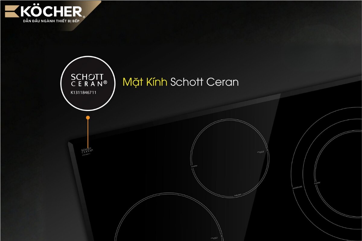 Chọn bếp có mặt kính chịu nhiệt và va đập tốt.