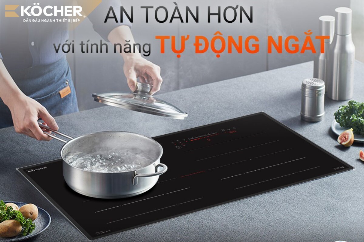 Bếp điện an toàn hơn bếp gas nhờ tính năng tự động ngắt và không sinh khí CO, CO2 khi sử dụng.