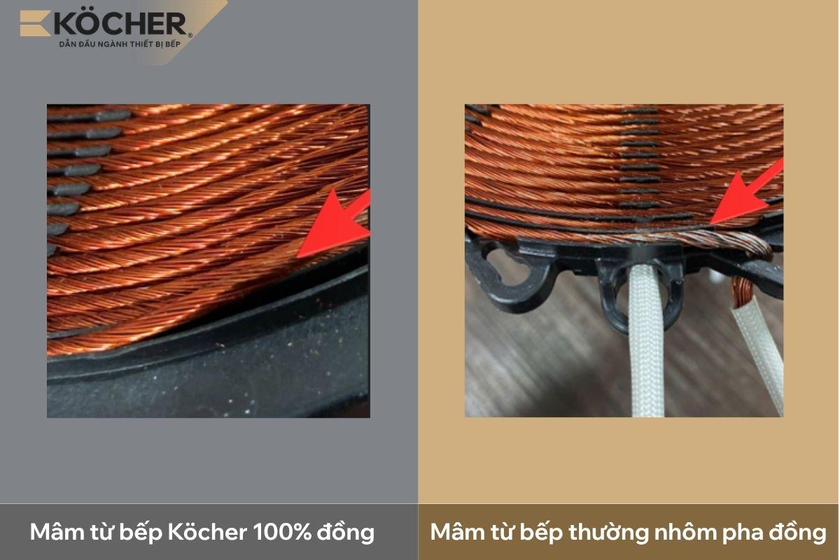 Mâm từ bằng đồng nguyên chất có khả năng truyền nhiệt và tản nhiệt tốt hơn mâm từ thường