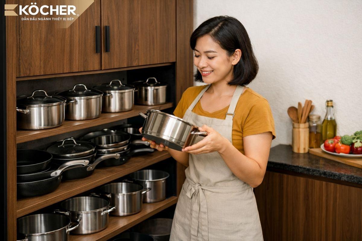 Chọn nồi nấu bếp từ cần đảm bảo có đáy bắt từ.