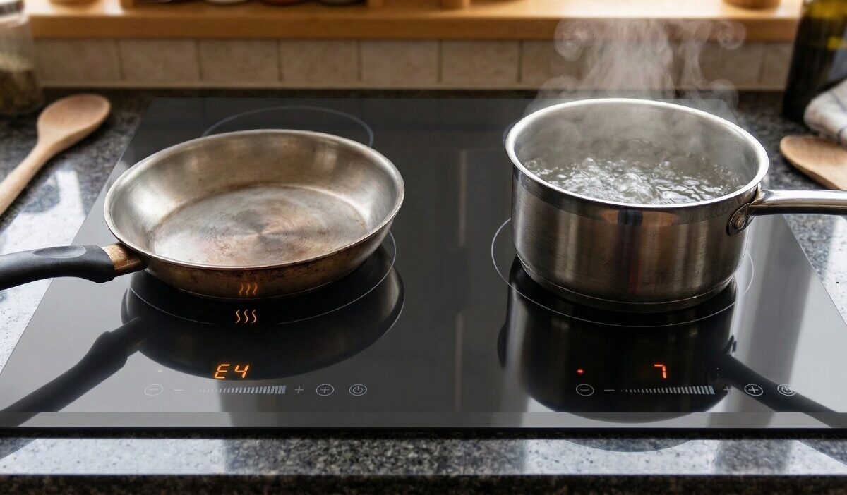 Khi đáy nồi nóng lên nhanh, dễ vượt ngưỡng cảm biến cho phép, bạn phải tắt bếp ngay và để nồi nguội trước khi nấu lại