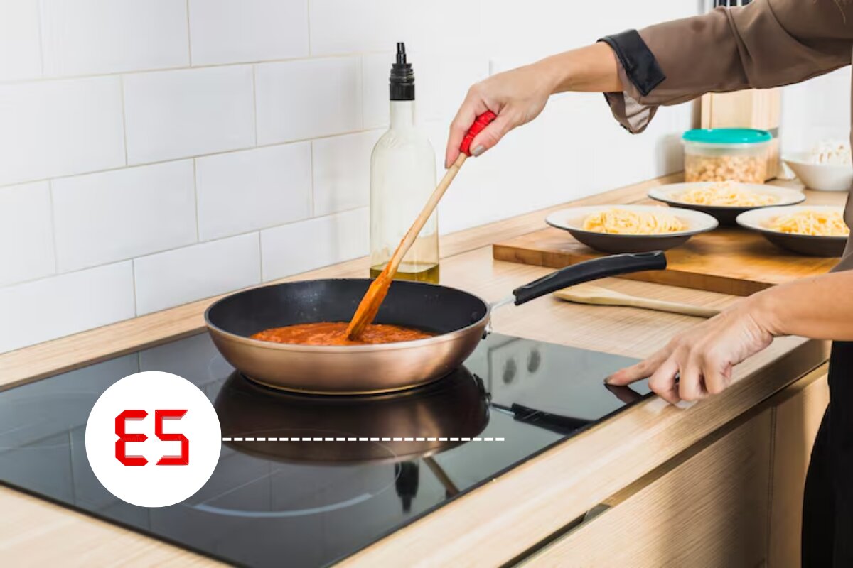 E5 cảnh báo trở cảm biến hoặc linh kiện công suất (IGBT) của bếp đang bị quá nhiệt