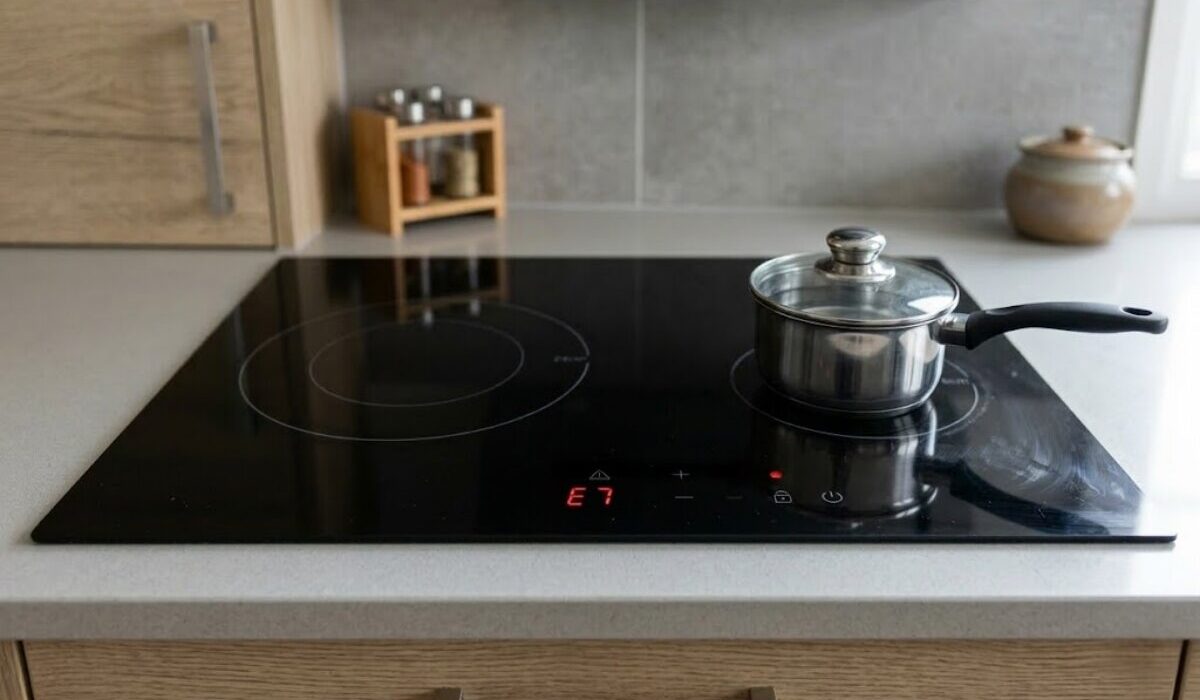 E7 thường gắn với tình trạng bảng điều khiển (khu vực cảm ứng) bị ẩm, đọng nước hoặc dính dị vật