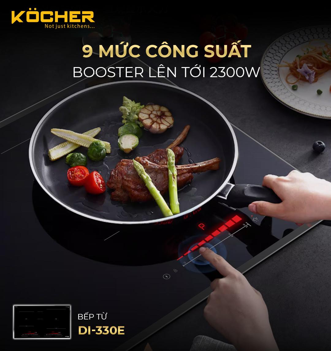 Công suất Booster (Tăng tốc nhanh) cho phép bếp tập trung điện năng để đẩy công suất của một vùng nấu lên mức cực đại