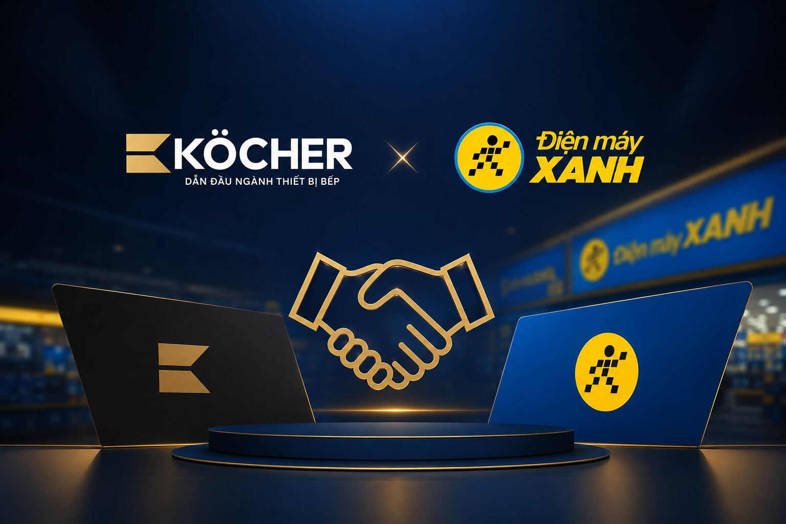 Köcher hợp tác và đưa sản phẩm vào hệ thống Điện Máy Xanh
