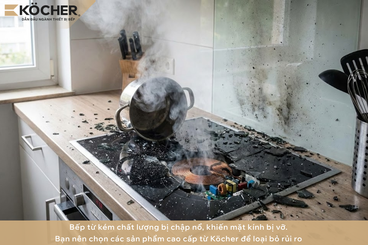 Nên chọn các sản phẩm bếp từ âm chất lượng, linh kiện từ châu Âu như các dòng sản phẩm của Köcher
