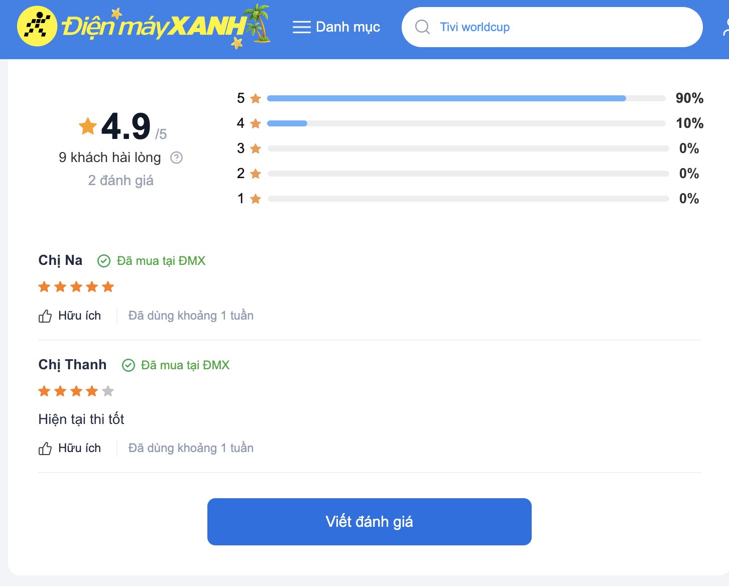 Đánh giá của khách hàng khi mua sản phẩm của thương hiệu Köcher