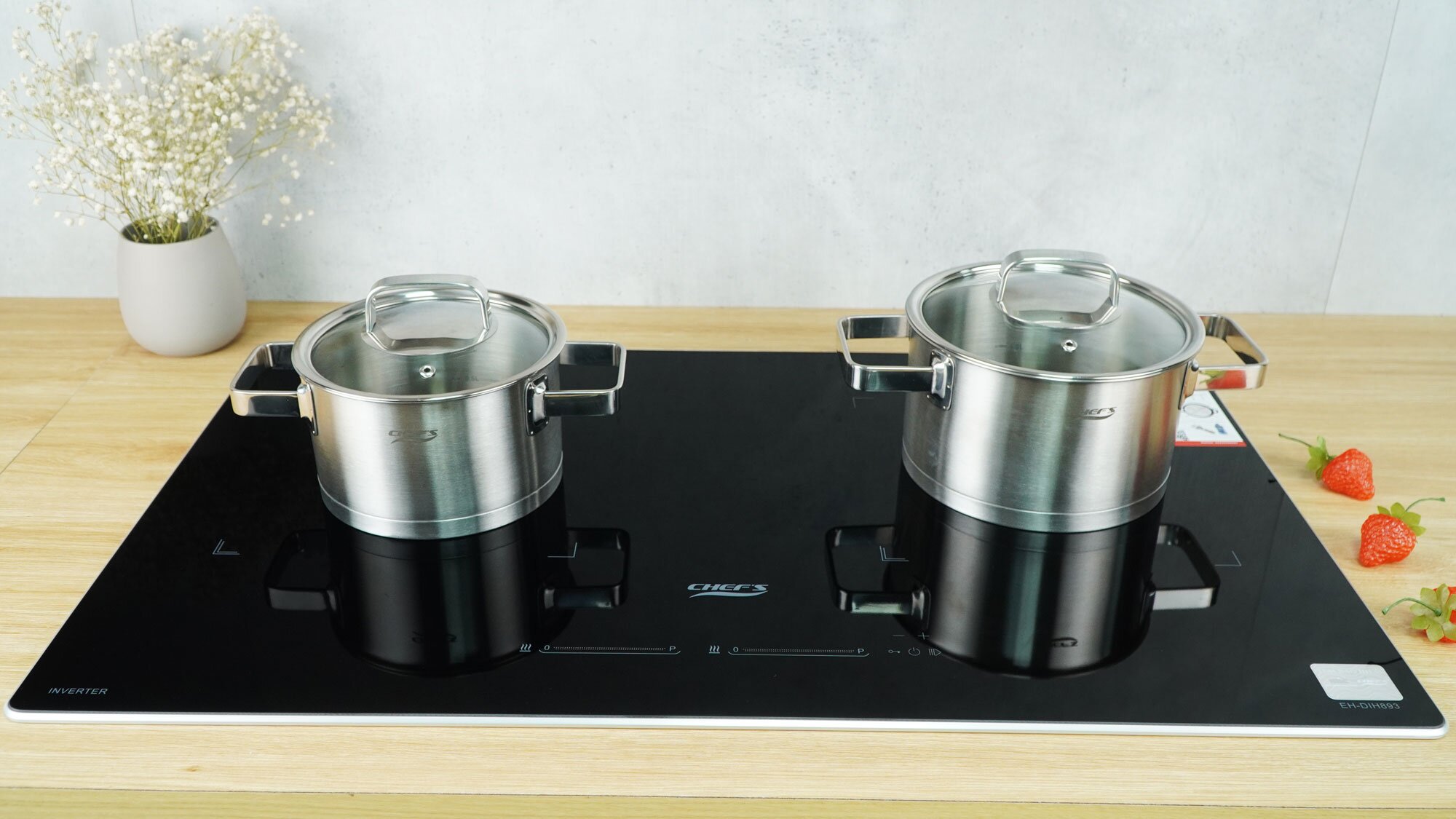 Bếp từ đôi Chef's EH-DIH893 bo viền nhôm 4 cạnh