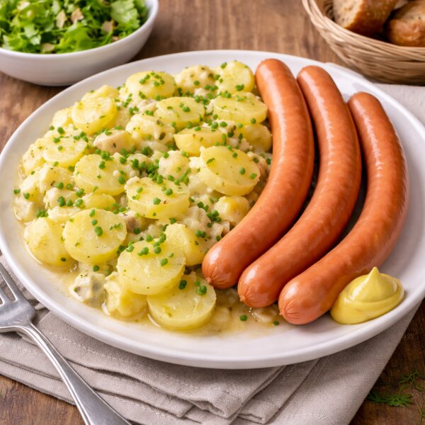 Württemberg-style Kartoffelsalat, using apple cider vinegar
