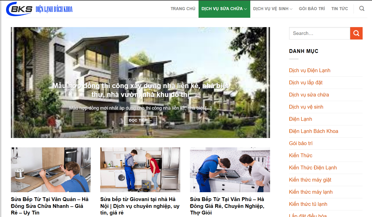 Trung tâm Điện lạnh Bách Khoa BKS sửa bếp từ Bắc Ninh