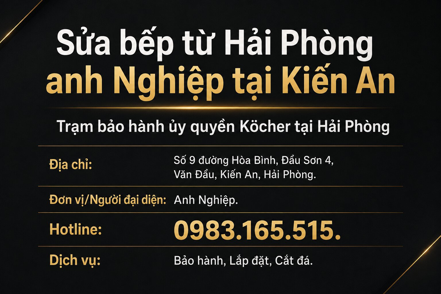 Sửa bếp từ hải phòng anh Nghiệp tại Kiến An